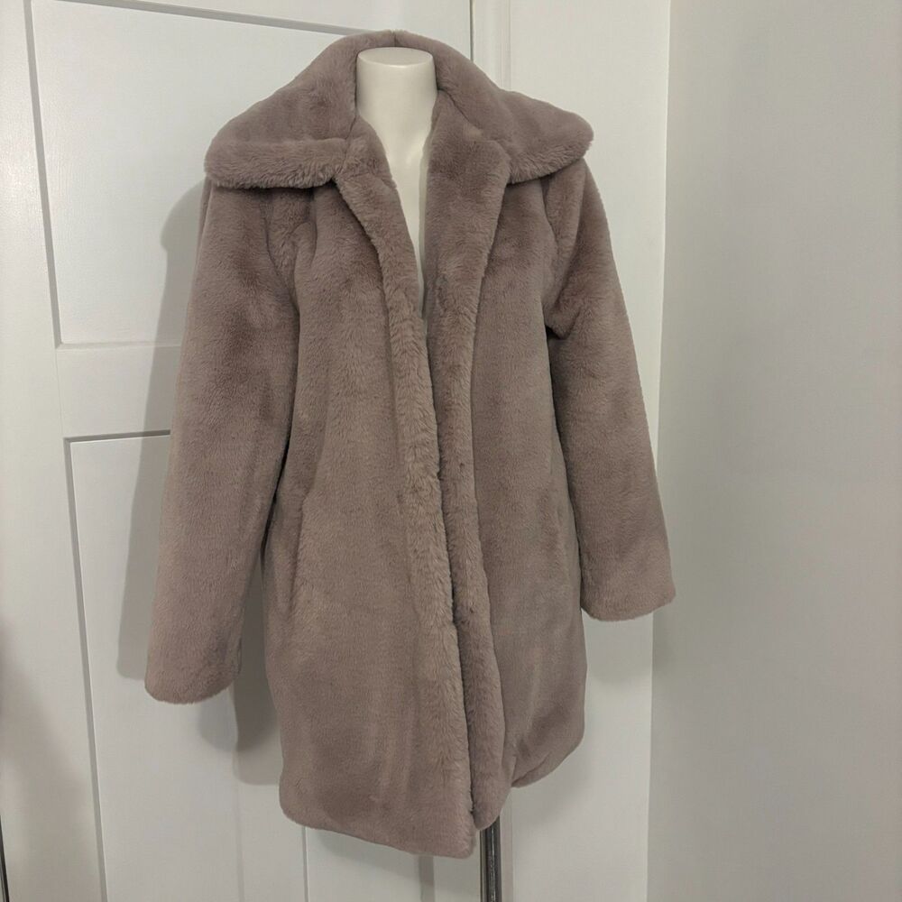 Christian Siriano size Medium Dusty Pink Faux Fur Old Money Coquette  Coat